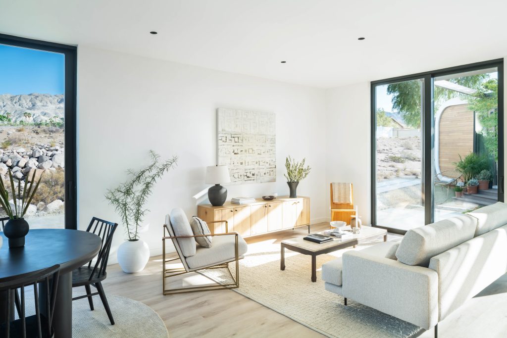 The interior of Mighty Buildings' first 3D printed net-zero energy home. Photo via Mighty Buildings.