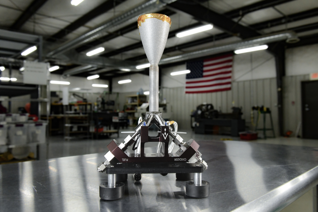 Agile Space Industries’s 3D printed rocket thruster made with the aid of 3DXpert. Photo via Oqton.